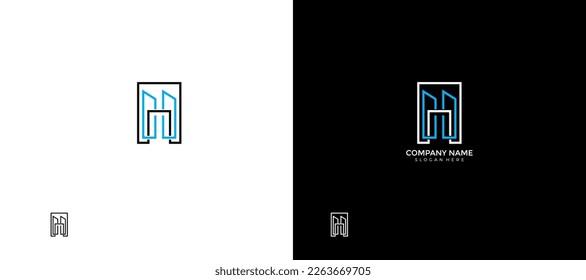 HM, CHM initials logo design (Real Estate, Architecture, any global Building Companies, etc.) vector illustration template.