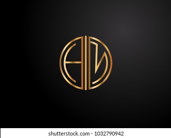 HM circle shape gold color design
