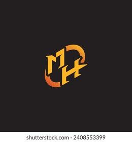 HM combination letter unique initials logo esport for gaming team, youtube, twitch