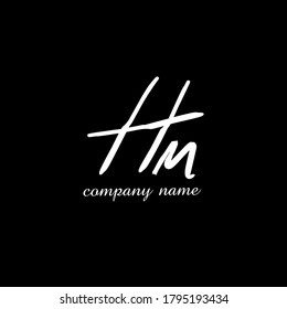 Hm company Initial handwriting logo vector	