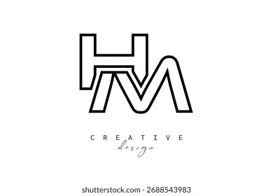 HM Creative Monogram Logo Design-Stock Creative Branding Design Concept