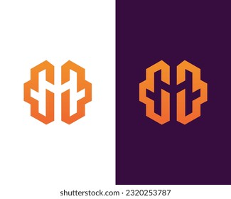 HM H M Letter Brand Company Logo 3d design