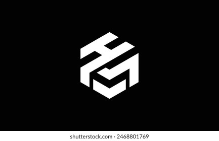 HM H M logo icon design template elements