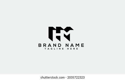 HM h m moderna letra creativa letra del alfabeto plantilla de icono 