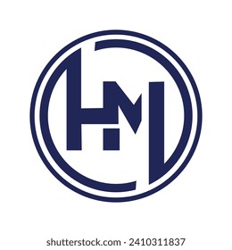 Logotipo manuscrito de HM, logotipo de HM, logotipo de MH, logotipo de HM Letter CompanyHM moderno diseño de logotipo de letra inicial paquete vector de diseño. 