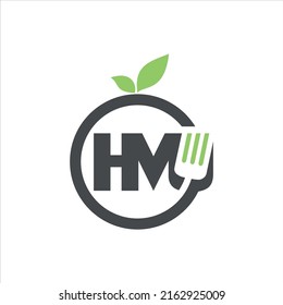 HM healthy food vector logo template