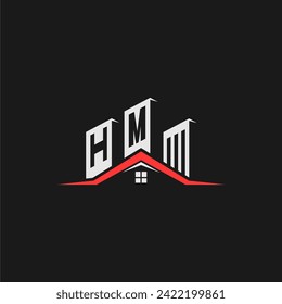 Vector de diseño del logotipo de la casa de la construcción inicial de HM