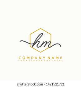 HM Initial handwriting logo concept