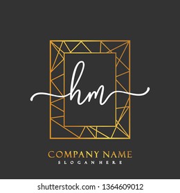 HM Initial Handwriting logo template vector