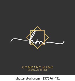 HM Initial handwriting logo template