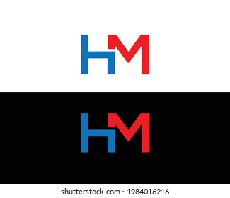 HM initial letter logo design template vector.