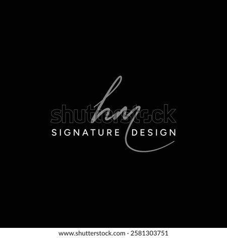 HM Initial Letter Signature Logo Template - Handwritten Vector Logo Template