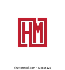 HM initial letters looping linked square logo red