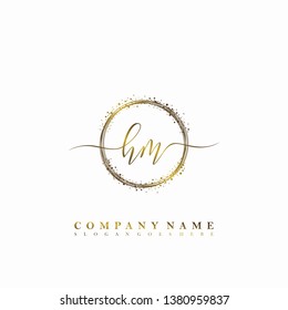 HM Initial luxury handwriting logo vector