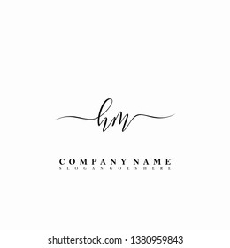 HM Initial luxury handwriting logo vector