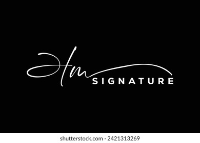 HM initialisiert Handwriting Signatur Logo. HM Handgezeichnete Kalligraphie-Schrift Vektor. HM Brief Immobilien, Schönheit, Fotografie Brief Logo Design.