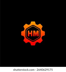 HM Initials Tech Logo Vector Art Icons and Graphics