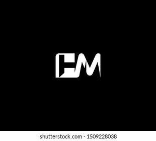 HM letter linked modern logotype with black background