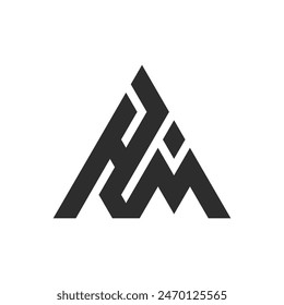 Logotipo de letra HM, logotipo de alfabeto HM, logotipo de iniciales