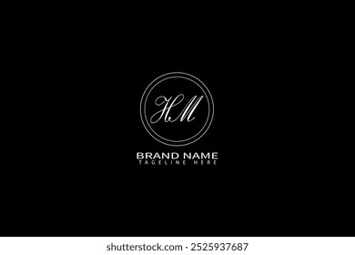HM letter logo design on black background. HM creative initials letter logo concept. HM unique design.