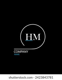 Diseño del logotipo de la carta HM. Único atractivo creativo moderno inicial HM inicial Icono de carta de base inicial