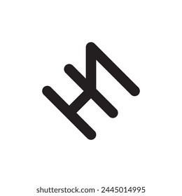 HM letter logo design vector