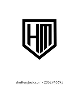 HM letter logo design with white background in illustrator. Vector logo, calligraphy designs for logo, Poster, Invitation, etc.