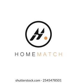 Logotipo de la letra de HM, logotipo de la letra de H, logotipo de la letra de W, mínimo, moderno, monograma del Vector
