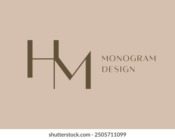 HM letter logo icon design. Classic style luxury initials monogram.