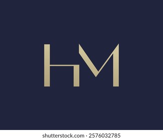 HM letter logo icon design. Classic style luxury initials monogram.