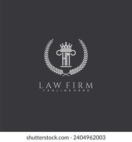 HM letter monogram logo for lawfirm with pillar  crown image design