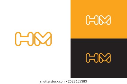 Letra HM Tipo Logotipo Modelo de vetor Design. Letra abstrata HM logo Design.