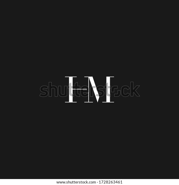 Hm Lettering Logo Serif Vintage Font Stock Vector (Royalty Free ...