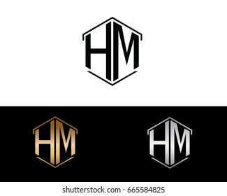 HM letters linked with hexagon shape logo

