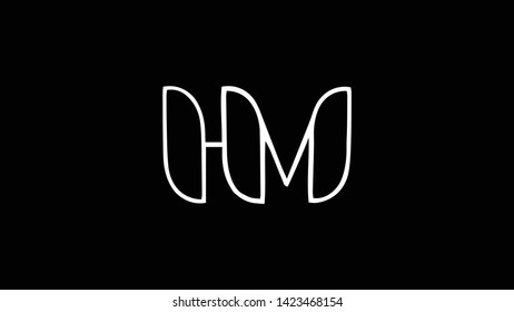 HM logo design template vector illustration