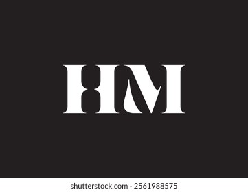 HM logo Design Template Vector Graphic Branding Element.
