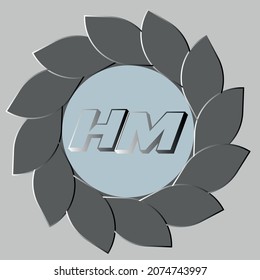 HM  logo icon vector. Easter Bunny.Can be used for or babies t-shirt design.Fashion print graphic.Cartoon animal illustration
