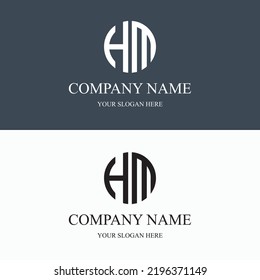 HM logo initial letter luxury royal logo. template symbol. modern golden luxury logo. abstract monogram vector letter mark brand fashion. icon with two different font. alphabet use logo.