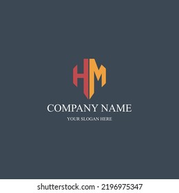 HM logo initial letter luxury royal logo. template symbol. modern golden luxury logo. abstract monogram vector letter mark brand fashion. icon with two different font. alphabet use logo.


