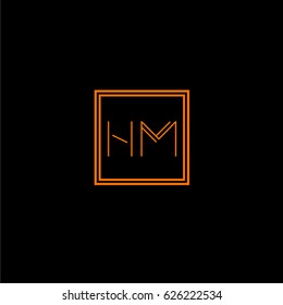 hm logo letter initial, Abstract Polygonal Background Logo, design for Corporate Business Identity,flat icon, Alphabet letter