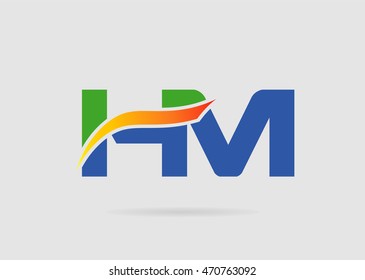 HM Logo. Vector Graphic Branding Letter Element
