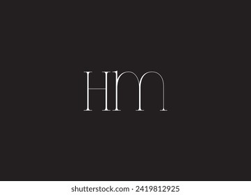 HM, MH, Abstract initial monogram letter alphabet logo design