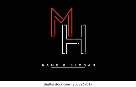 HM, MH Letras Abstractas Logo Monograma