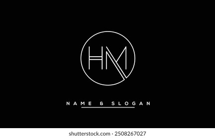 HM, MH Letras abstratas Monograma de logotipo