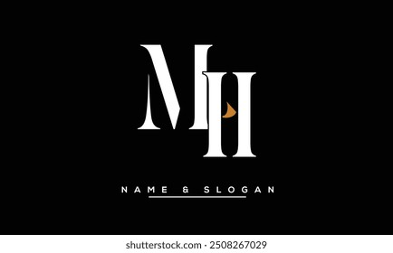 HM, MH Letras Abstractas Logo Monograma