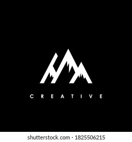 HM MH abstract vector logo monogram template
