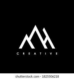 Plantilla de monograma del logotipo del vector abstracto de HM MH

