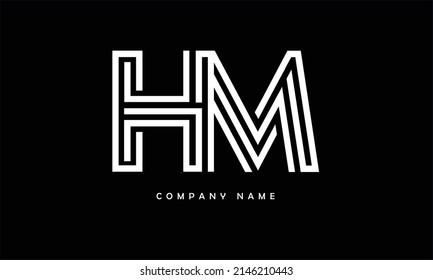 HM, MH Alphabets Letters Logo Monogram