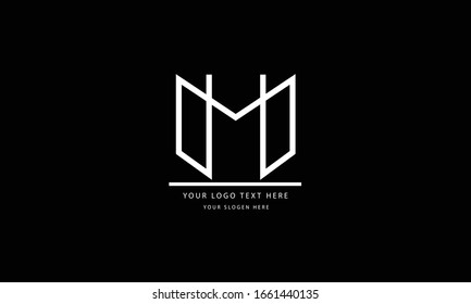 Plantilla de monograma abstracto del logotipo del vector HM MH H M