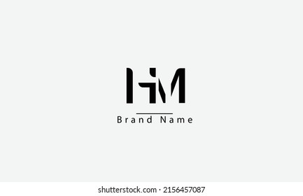 HM MH H M abstract vector log monogram template